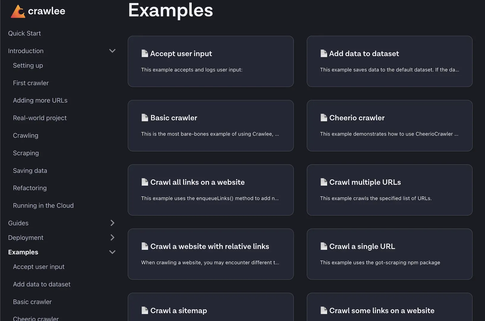 Crawlee example use cases