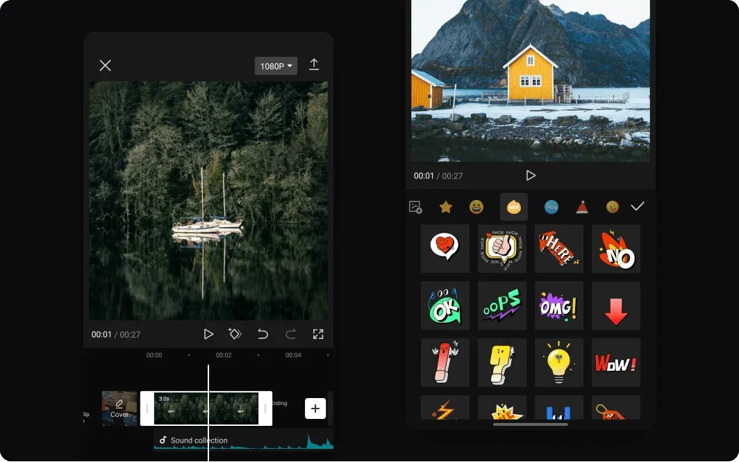 capcut mobile interface