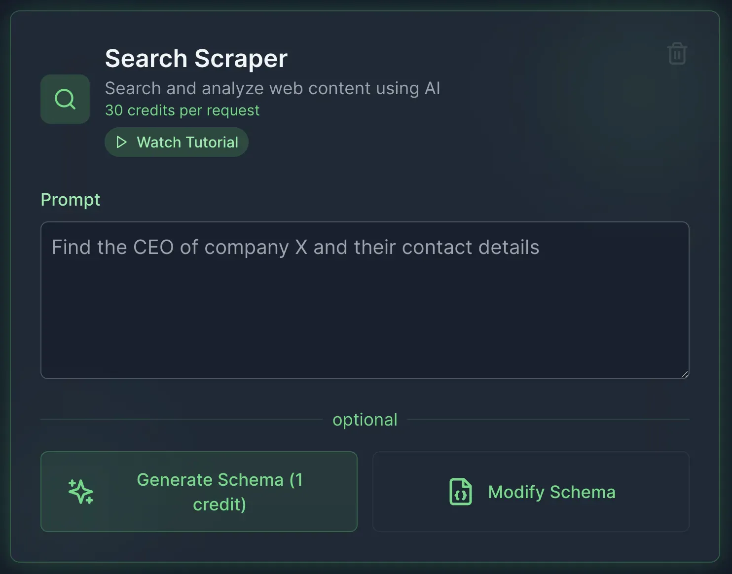 scrapegraphai search scraper interface