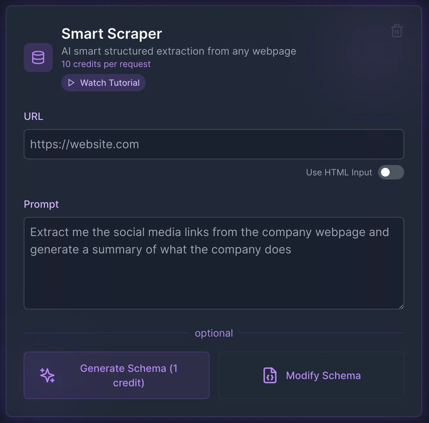 scrapegraphai smart scraper interface