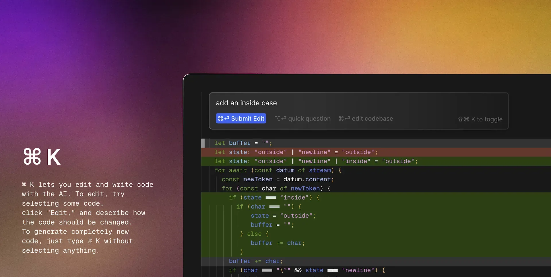 cursor cmd k feature