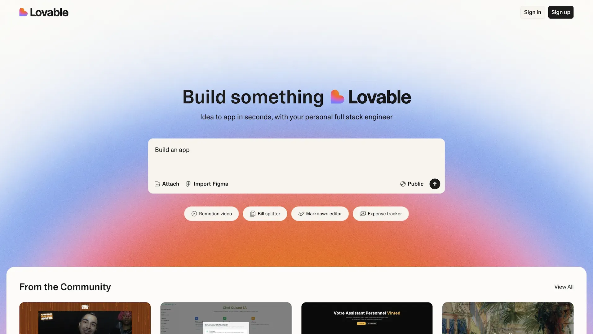 lovable chat ui