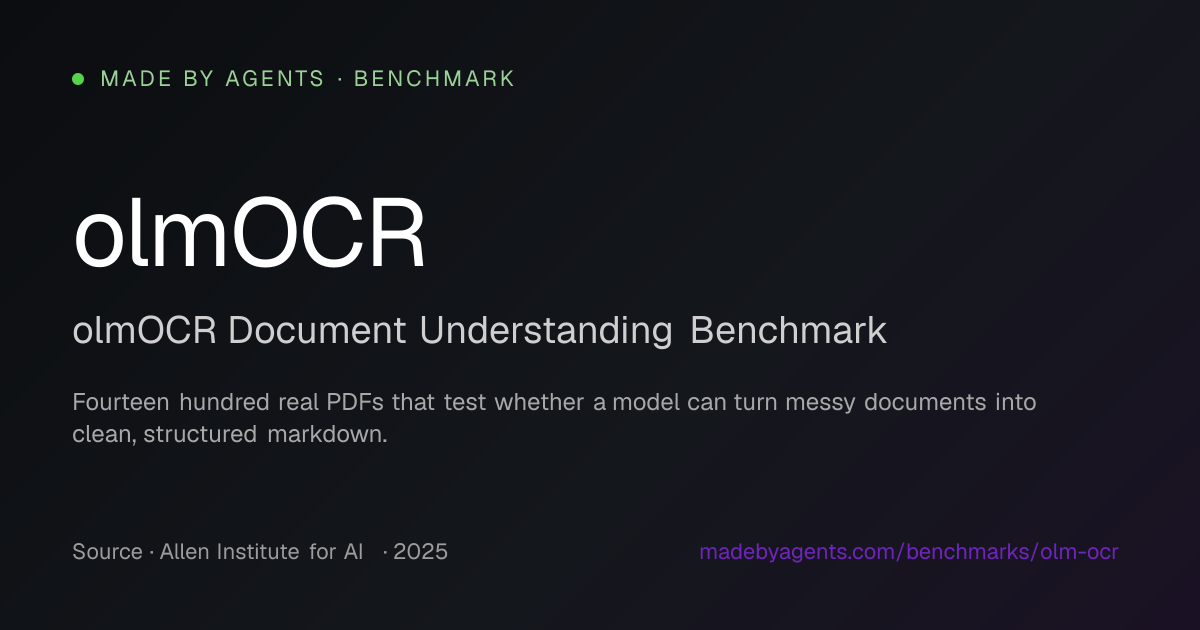 olmOCR Benchmark: Scores, Methodology, and Top AI Models