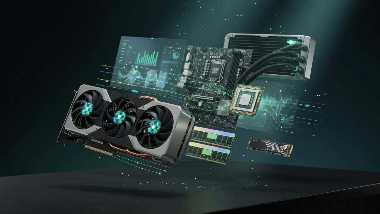 Workstation builder wizard recommending AI hardware setups by budget and use case.